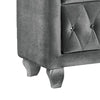 Rea Nightstand | 26’’ | 2 Drawers | Button Tufted Gray Fabric BM339296