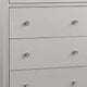 Broy Tall Dresser Chest | 4 Drawers | Crystal Knobs | Champagne Gray Wood BM339297