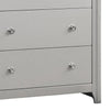 Broy Tall Dresser Chest | 4 Drawers | Crystal Knobs | Champagne Gray Wood BM339297
