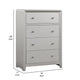 Broy Tall Dresser Chest | 4 Drawers | Crystal Knobs | Champagne Gray Wood BM339297