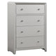 Broy Tall Dresser Chest | 4 Drawers | Crystal Knobs | Champagne Gray Wood