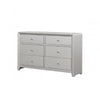 Broy Wide Dresser | 6 Drawers w Crystal Knobs | Champagne Gray Wood BM339298