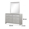 Broy Wide Dresser | 6 Drawers w Crystal Knobs | Champagne Gray Wood BM339298