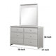 Broy Wide Dresser | 6 Drawers w Crystal Knobs | Champagne Gray Wood BM339298