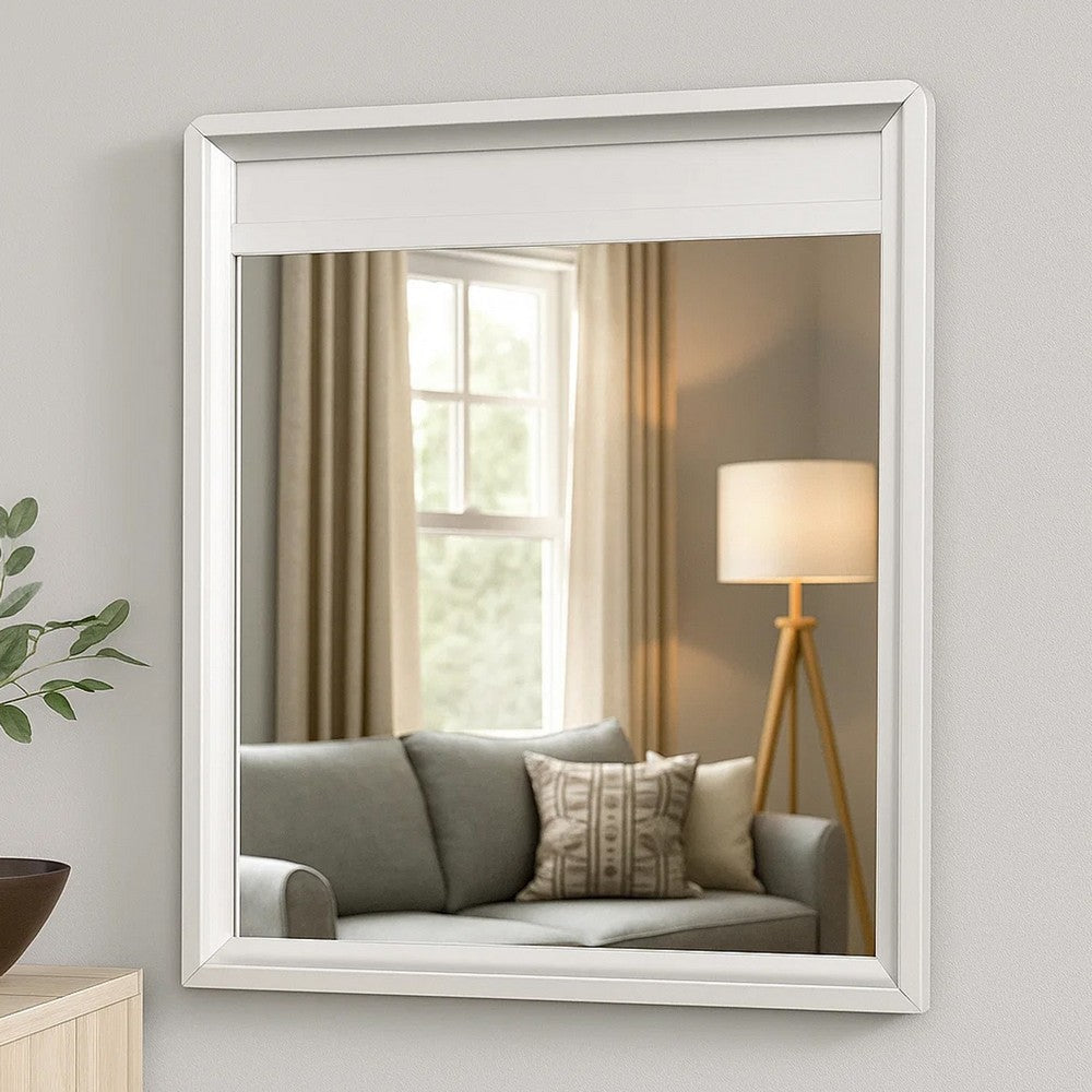 Broy 40’’ Dresser Mirror | Champagne Gray Wood | Rounded Edges BM339299