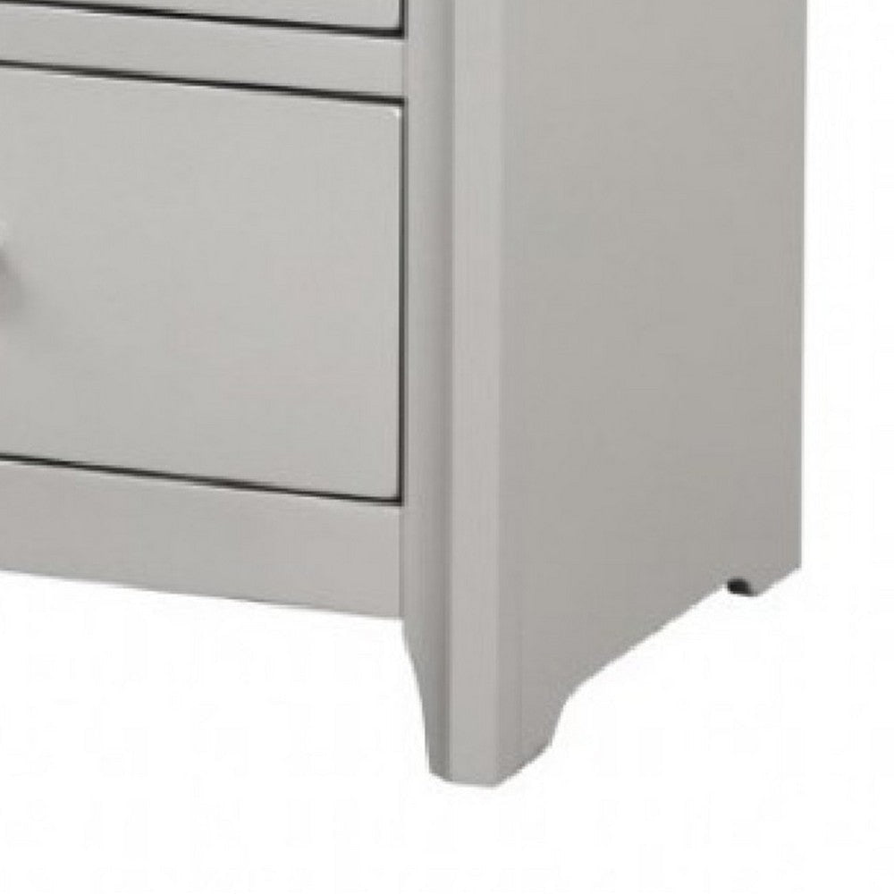 Broy Nightstand | 2 Drawers | Crystal Knobs | Champagne Gray Wood 25’’ BM339300