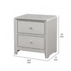 Broy Nightstand | 2 Drawers | Crystal Knobs | Champagne Gray Wood 25’’ BM339300