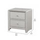 Broy Nightstand | 2 Drawers | Crystal Knobs | Champagne Gray Wood 25’’ BM339300