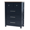 Tela Tall Dresser Chest | 5 Drawers | Metal Handles | Blue Solid Pinewood