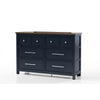 Tela Wide Dresser | 8 Drawers w Metal Handles | Blue Solid Pinewood BM339302