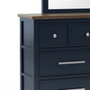 Tela Wide Dresser | 8 Drawers w Metal Handles | Blue Solid Pinewood BM339302