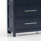 Tela Wide Dresser | 8 Drawers w Metal Handles | Blue Solid Pinewood BM339302