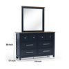 Tela Wide Dresser | 8 Drawers w Metal Handles | Blue Solid Pinewood BM339302