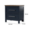 Tela Nightstand | 2 Drawers | Metal Handles | 25’’ Blue Solid Pinewood BM339304
