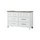 Tela Wide Dresser | 8 Drawers w Metal Handles | White Pinewood BM339305