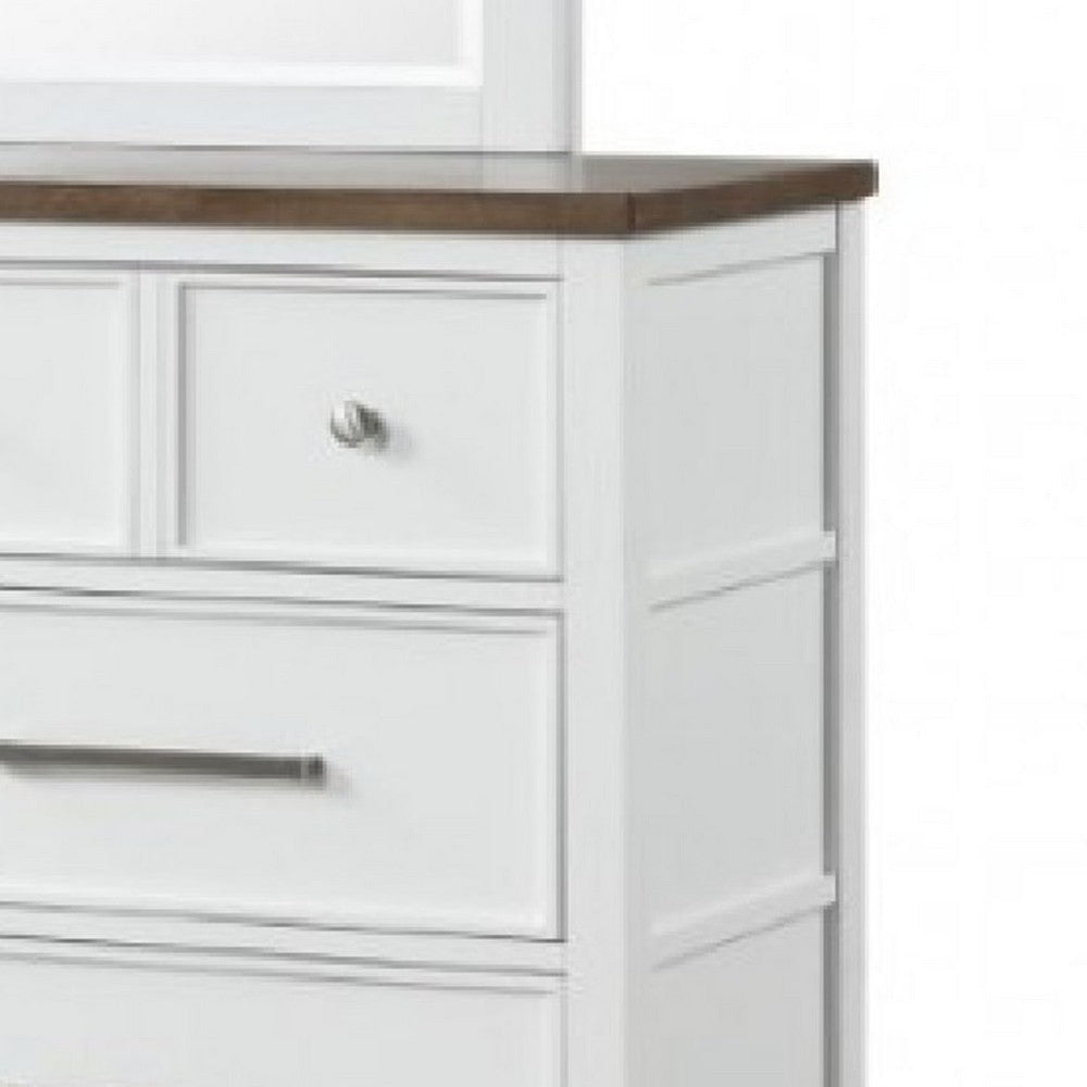 Tela Wide Dresser | 8 Drawers w Metal Handles | White Pinewood BM339305
