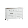 Tela Wide Dresser | 8 Drawers w Metal Handles | White Pinewood