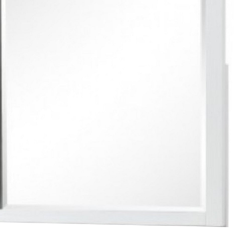 Tela Dresser Mirror | White Pinewood Frame | Dark Brown Top | 36’’ BM339306