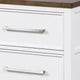 Tela Nightstand | 2 Drawers | Metal Handles | 25’’ | White Pinewood BM339307