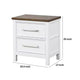 Tela Nightstand | 2 Drawers | Metal Handles | 25’’ | White Pinewood BM339307