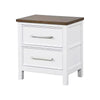 Tela Nightstand | 2 Drawers | Metal Handles | 25" | White Pinewood