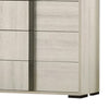 Hyao Tall Dresser Chest | 5 Drawers w Chrome Handles | White Wash Veneer BM339308