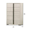Hyao Tall Dresser Chest | 5 Drawers w Chrome Handles | White Wash Veneer BM339308