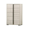 Hyao Tall Dresser Chest | 5 Drawers w Chrome Handles | White Wash Veneer