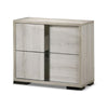 Hyao Nightstand | 26" | 2 Drawers | Chrome Handles | White Wash Veneer