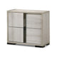 Hyao Nightstand | 26" | 2 Drawers | Chrome Handles | White Wash Veneer