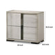 Hyao Nightstand | 26’’ | 2 Drawers | Chrome Handles | White Wash Veneer BM339311