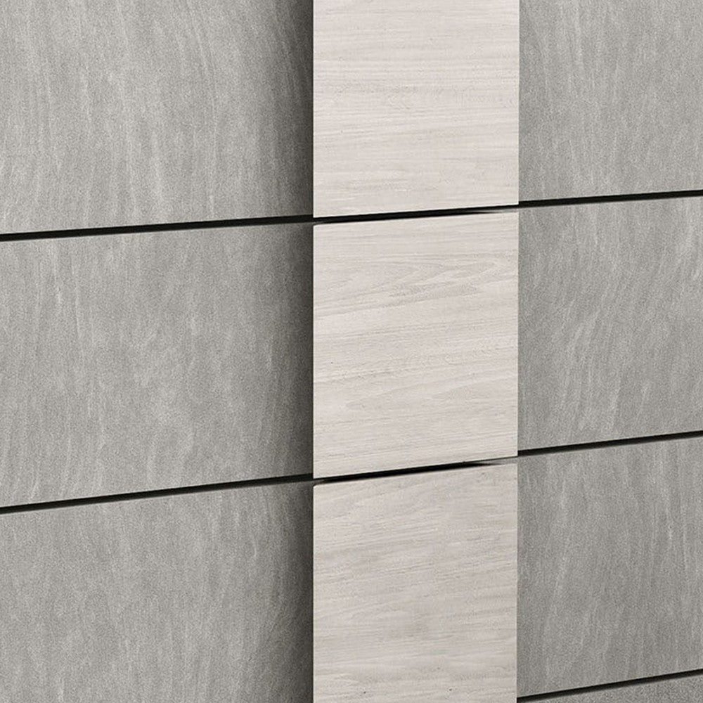 Nomi Tall Dresser Chest | 5 Drawers and Melamine Top | Stone Gray Front BM339312