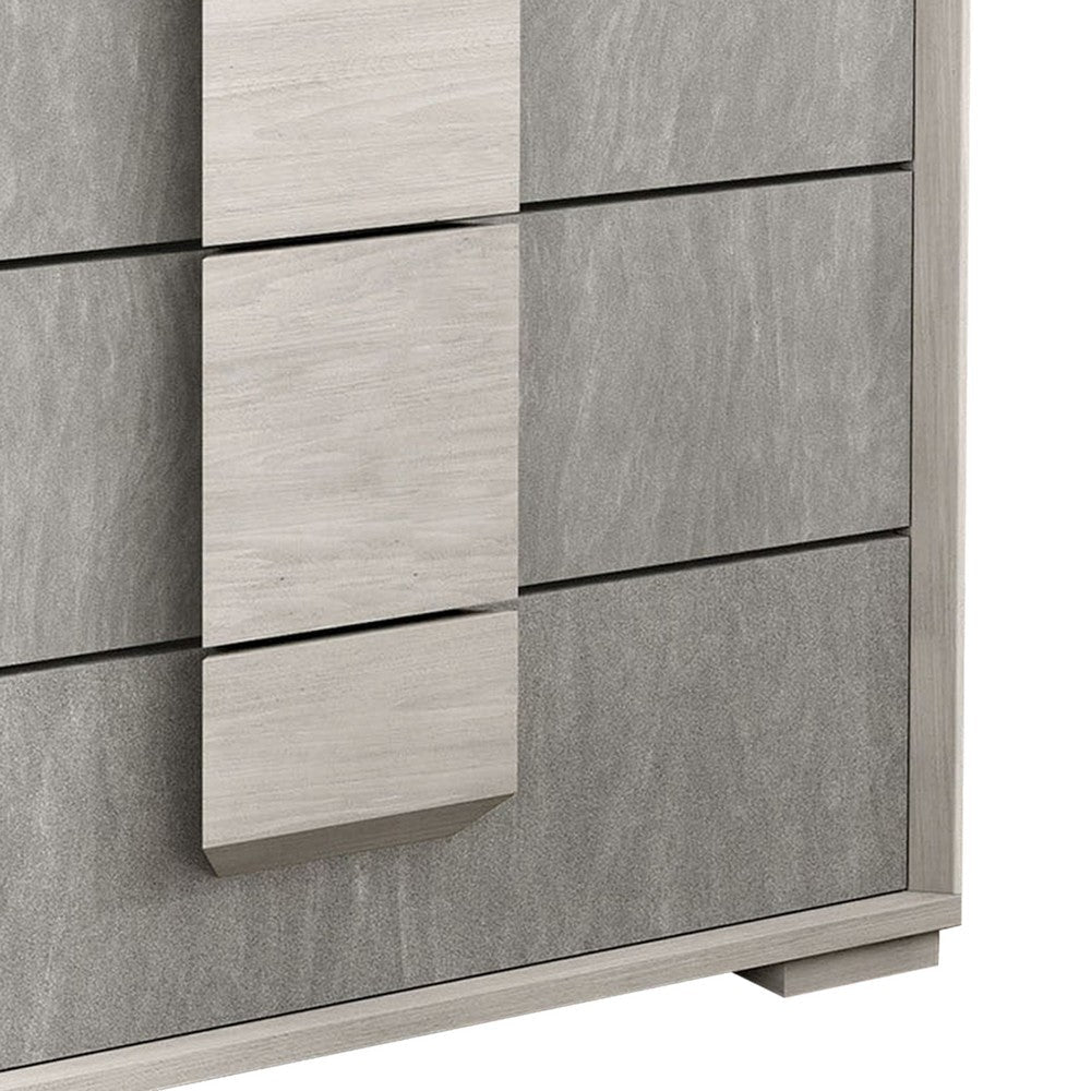 Nomi Tall Dresser Chest | 5 Drawers and Melamine Top | Stone Gray Front BM339312