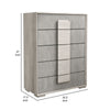 Nomi Tall Dresser Chest | 5 Drawers and Melamine Top | Stone Gray Front BM339312