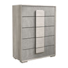 Nomi Tall Dresser Chest | 5 Drawers and Melamine Top | Stone Gray Front