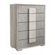 Nomi Tall Dresser Chest | 5 Drawers and Melamine Top | Stone Gray Front