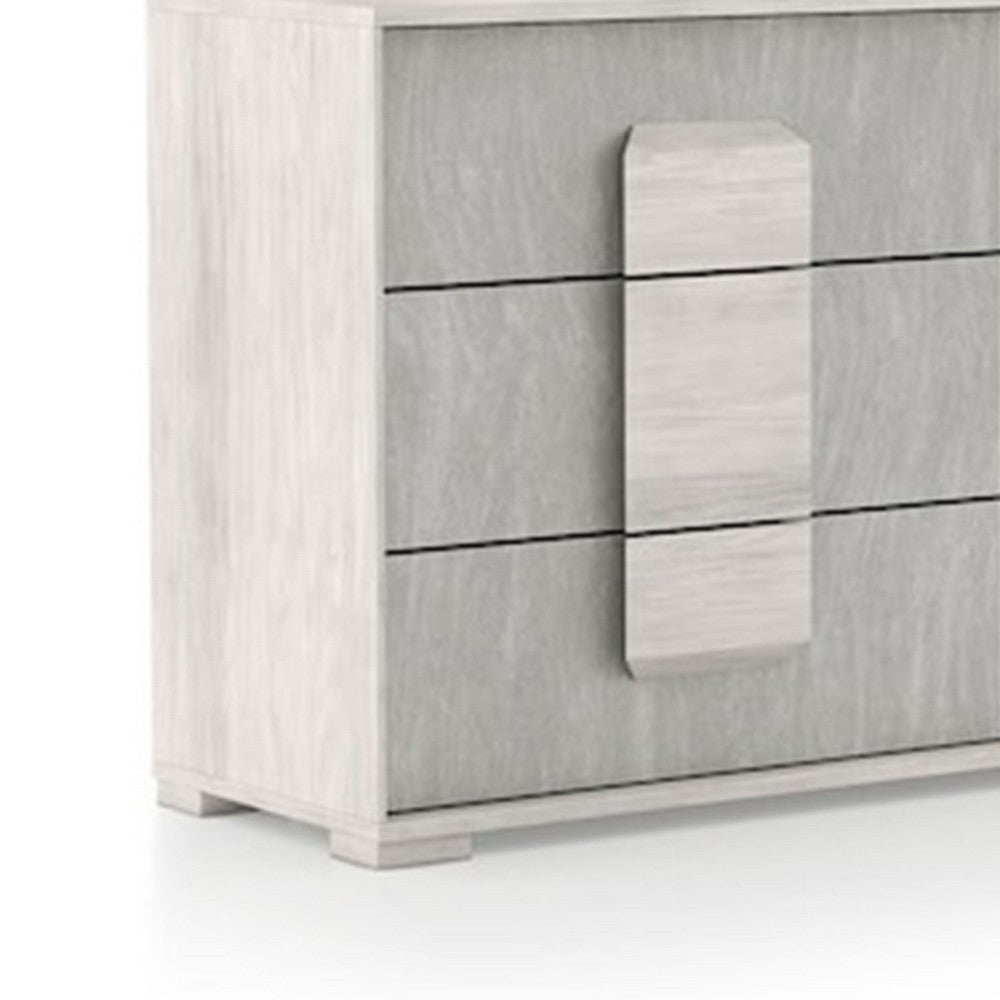 Nomi Wide Dresser | 6 Drawers and Melamine Top | Stone Gray Front