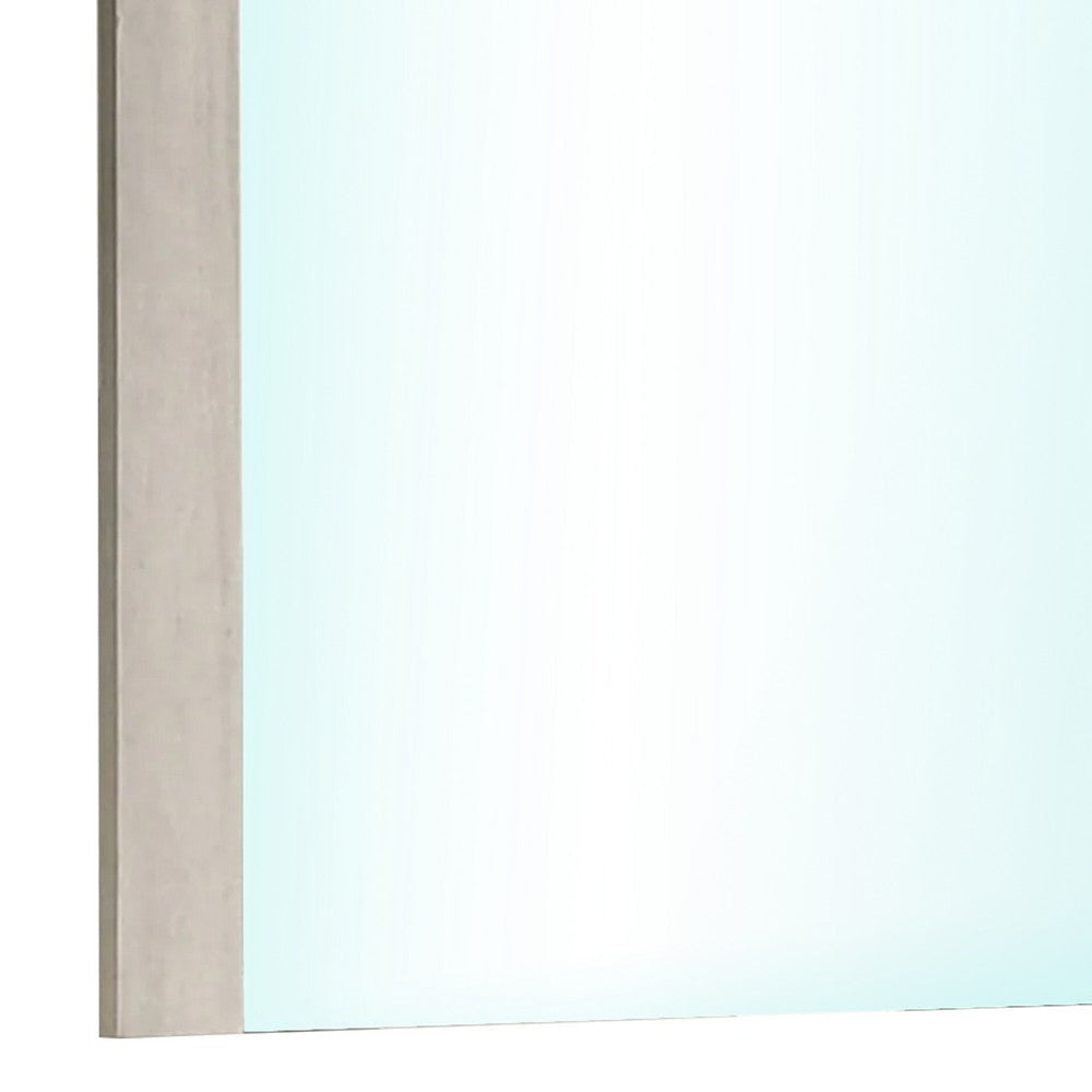Nomi Dresser Mirror | 44’’ White Wash Rectangular Wood Frame BM339314