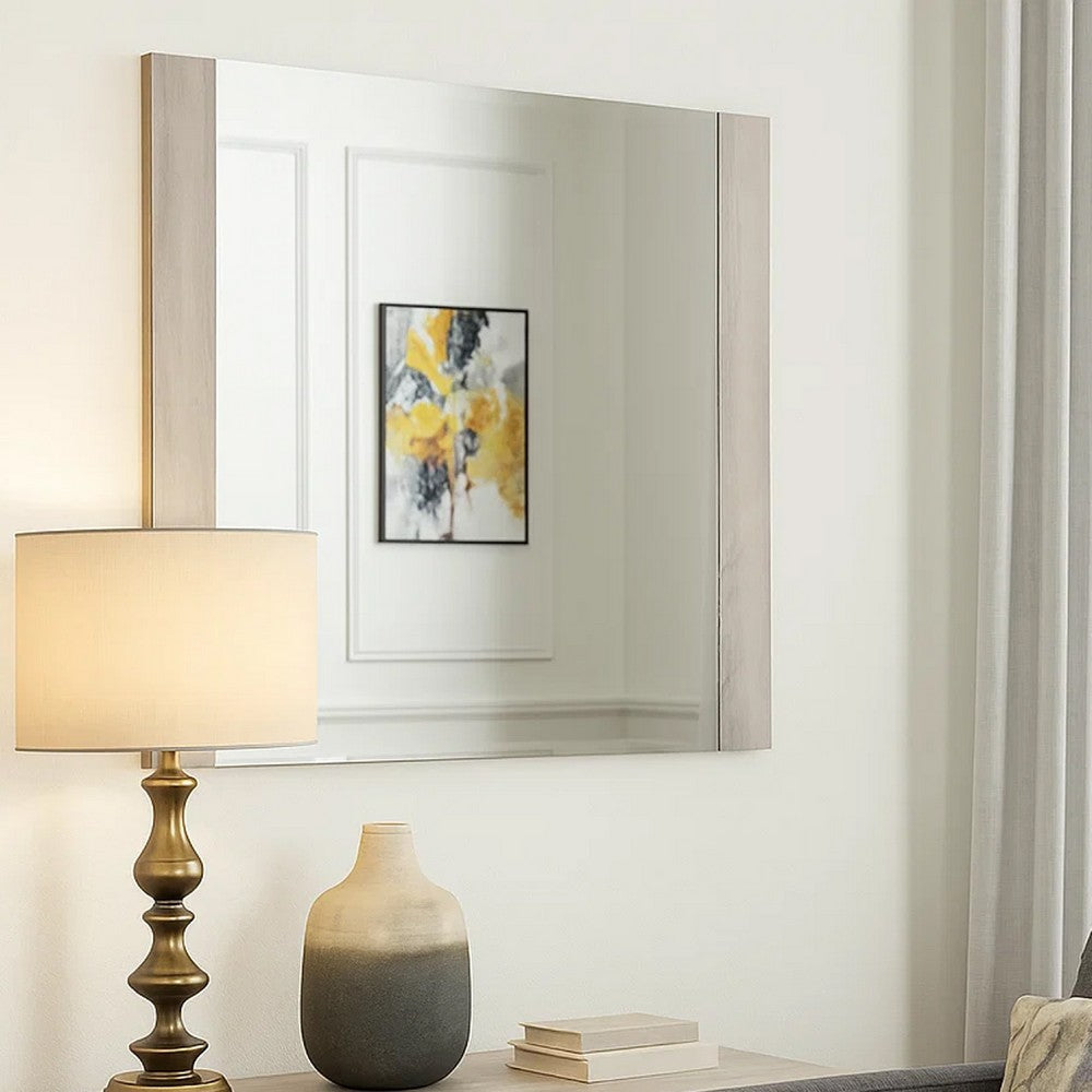 Nomi Dresser Mirror | 44’’ White Wash Rectangular Wood Frame BM339314
