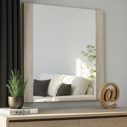 Nomi Dresser Mirror | 44’’ White Wash Rectangular Wood Frame BM339314