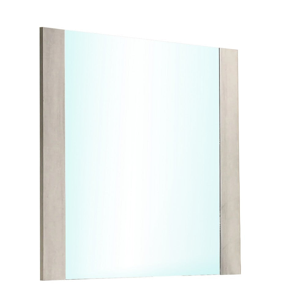 Nomi Dresser Mirror | 44’’ White Wash Rectangular Wood Frame BM339314