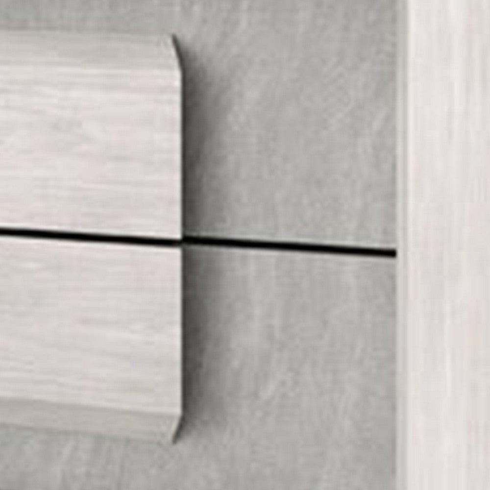 Nomi Nightstand | 2 Drawers and Melamine Top | Stone Gray Front | 24’’ BM339315