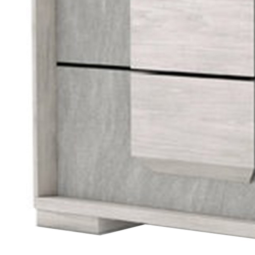 Nomi Nightstand | 2 Drawers and Melamine Top | Stone Gray Front | 24’’ BM339315