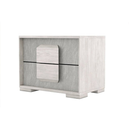 Nomi Nightstand | 2 Drawers and Melamine Top | Stone Gray Front | 24"