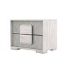 Nomi Nightstand | 2 Drawers and Melamine Top | Stone Gray Front | 24"