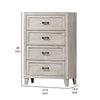 Miot Tall Dresser Chest | 4 Drawers w Metal Handles | White Wash Wood BM339316