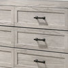 Miot Wide Dresser | 6 Drawers w Metal Handles | White Wash Wood BM339317