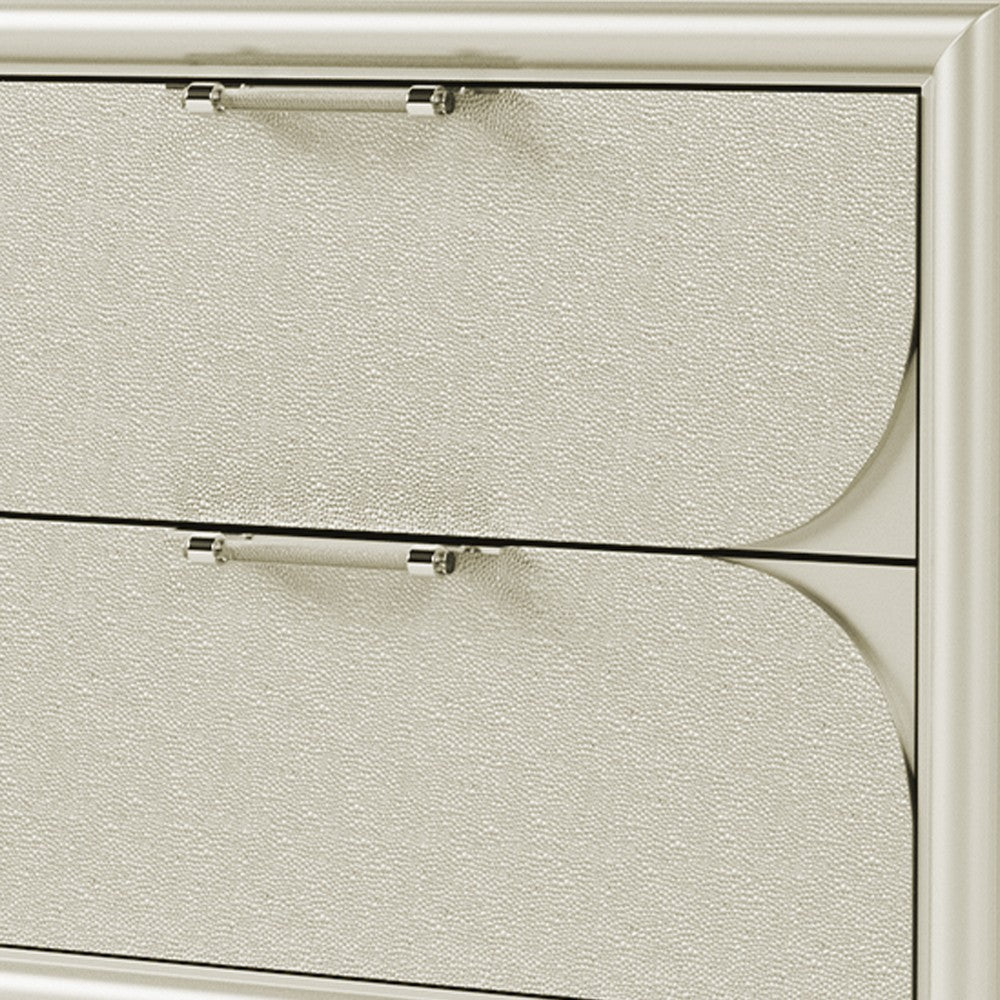 Zema Nightstand | 2 Drawers w Acrylic Handles | Silver Rubberwood | 30’’ BM339320