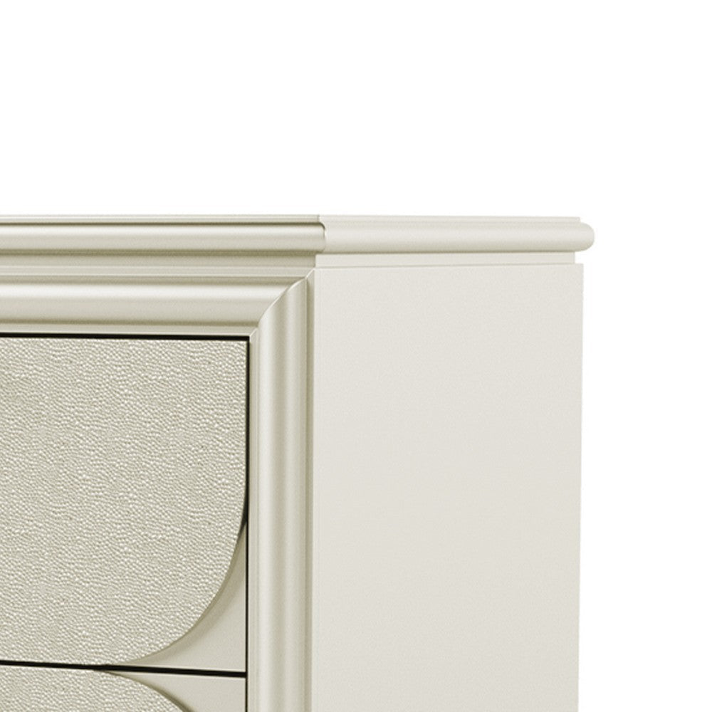 Zema Nightstand | 2 Drawers w Acrylic Handles | Silver Rubberwood | 30’’ BM339320