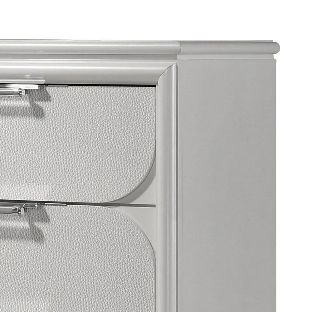 Dima Tall Dresser Chest | 4 Drawers w Acrylic Handles | White Rubberwood BM339321